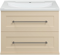 Misty Тумба с раковиной Марта 80 подвесная бежевая – фотография-1